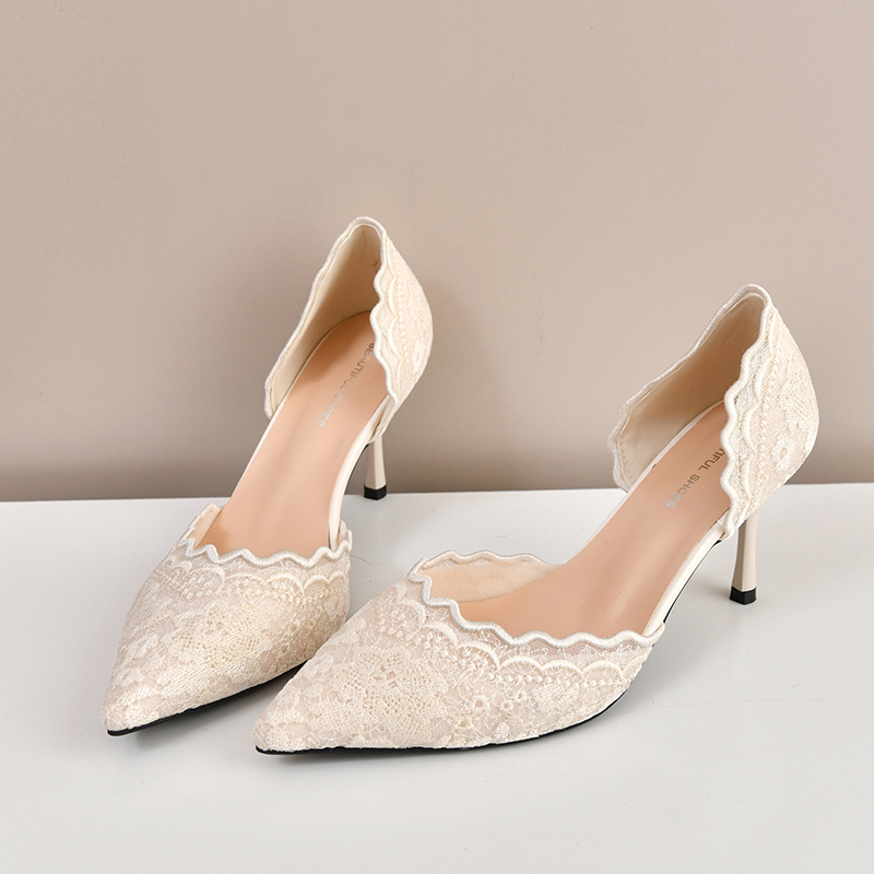 Women'S Shoes Quality - 레이스 포인티드 토 하이힐 여성용 2026