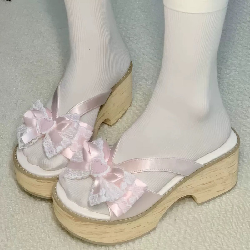 Women'S Shoes Quality - 스윗 보우 우드 그레인 두꺼운 바닥