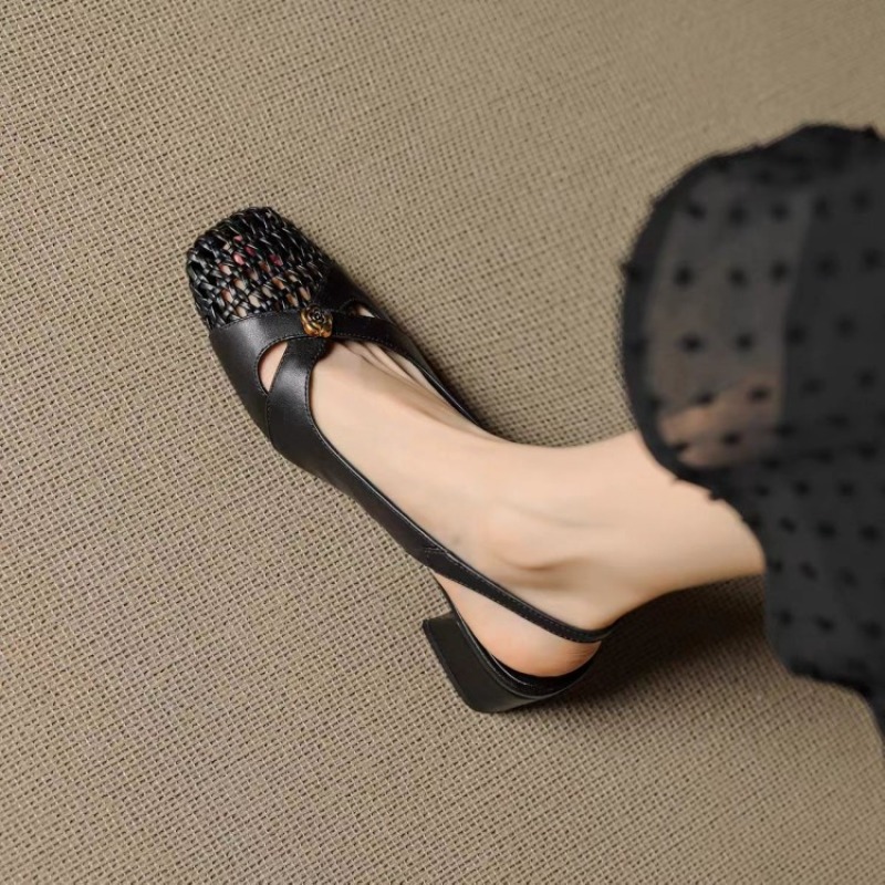 여성용 프렌치 스타일 클로즈드 토 샌들, 청키 힐, 다 - Mule Slip On 리뷰 및 가격