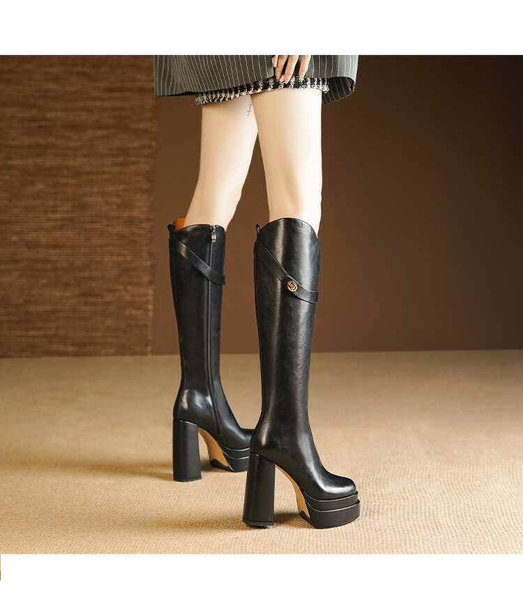 가을과 겨울용 여성용 부드러운 가죽 니하이 부츠, 빈티 - Knee High Boots Women 리뷰 및 가격