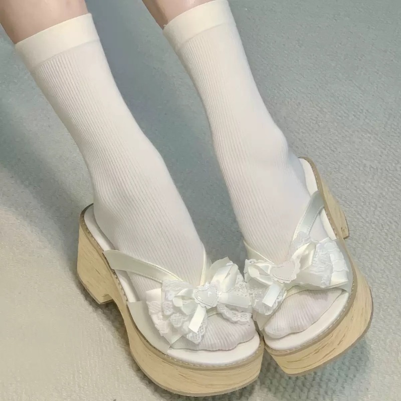 스윗 보우 우드 그레인 두꺼운 바닥 플랫폼 슬리퍼 여성 - Women'S Shoes Quality 리뷰 및 가격