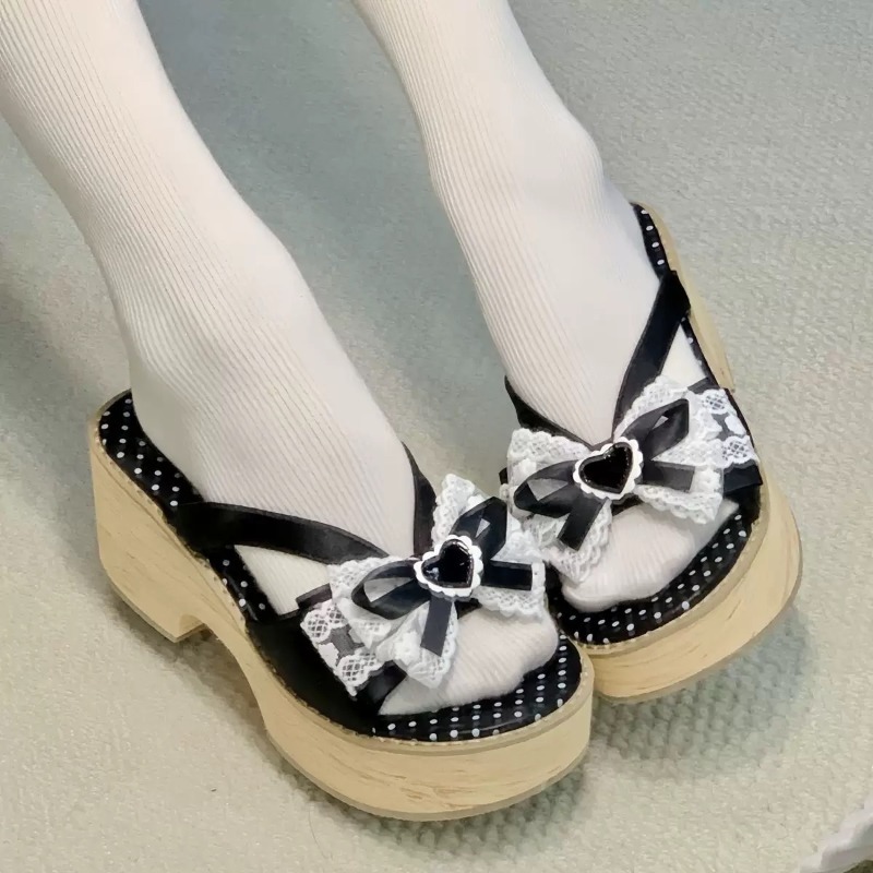 스윗 보우 우드 그레인 두꺼운 바닥 플랫폼 슬리퍼 여성 - Women'S Shoes Quality 리뷰 및 가격