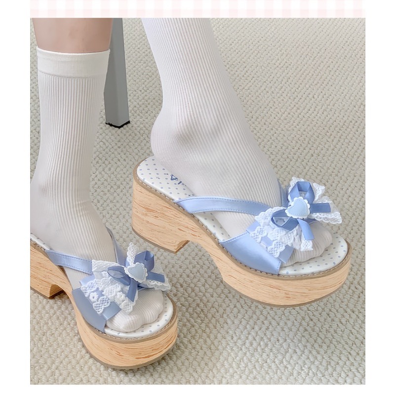 스윗 보우 우드 그레인 두꺼운 바닥 플랫폼 슬리퍼 여성 - Women'S Shoes Quality 리뷰 및 가격